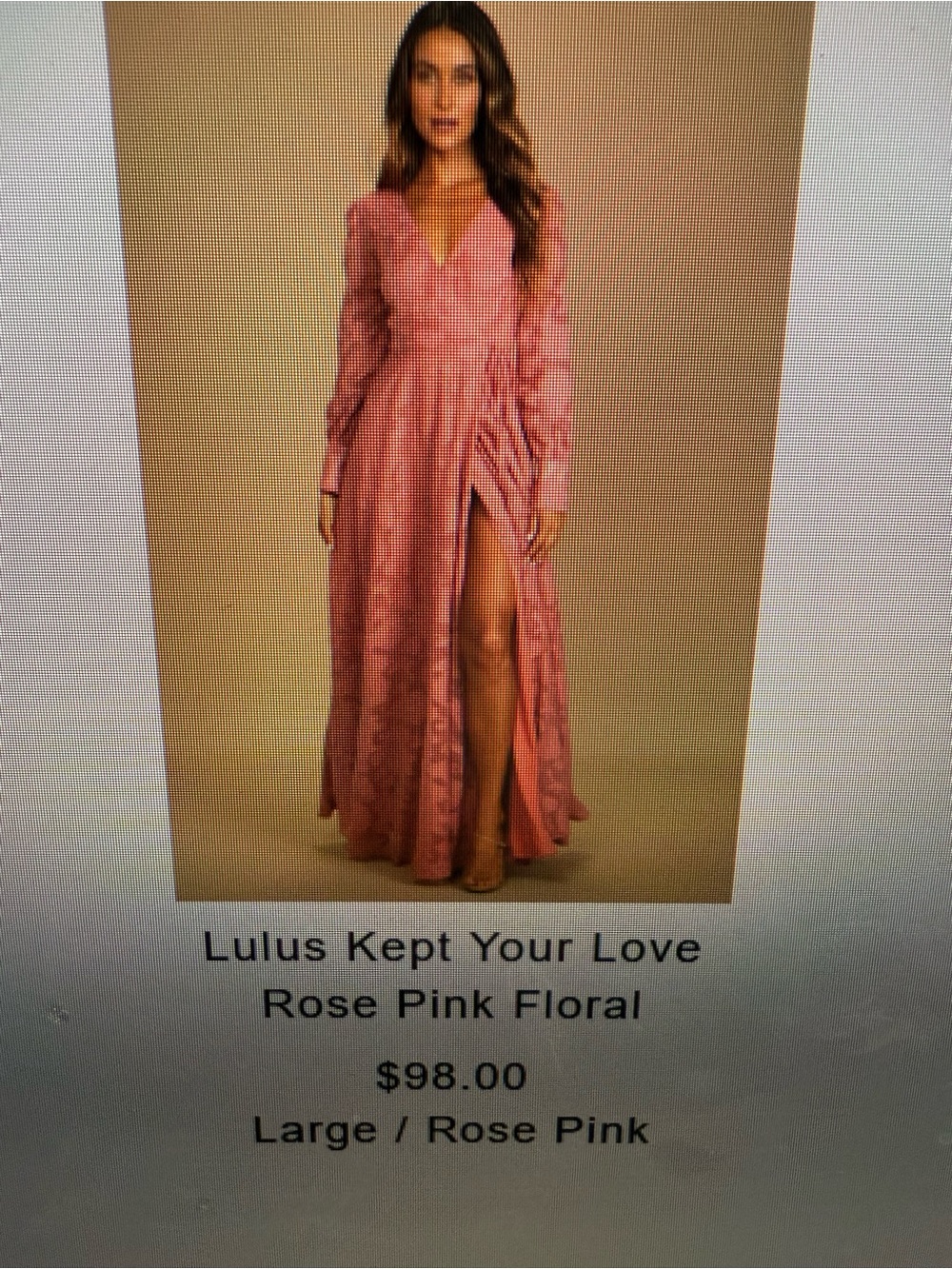 Lulu's Rose Pink Floral Wrap Maxi Gown